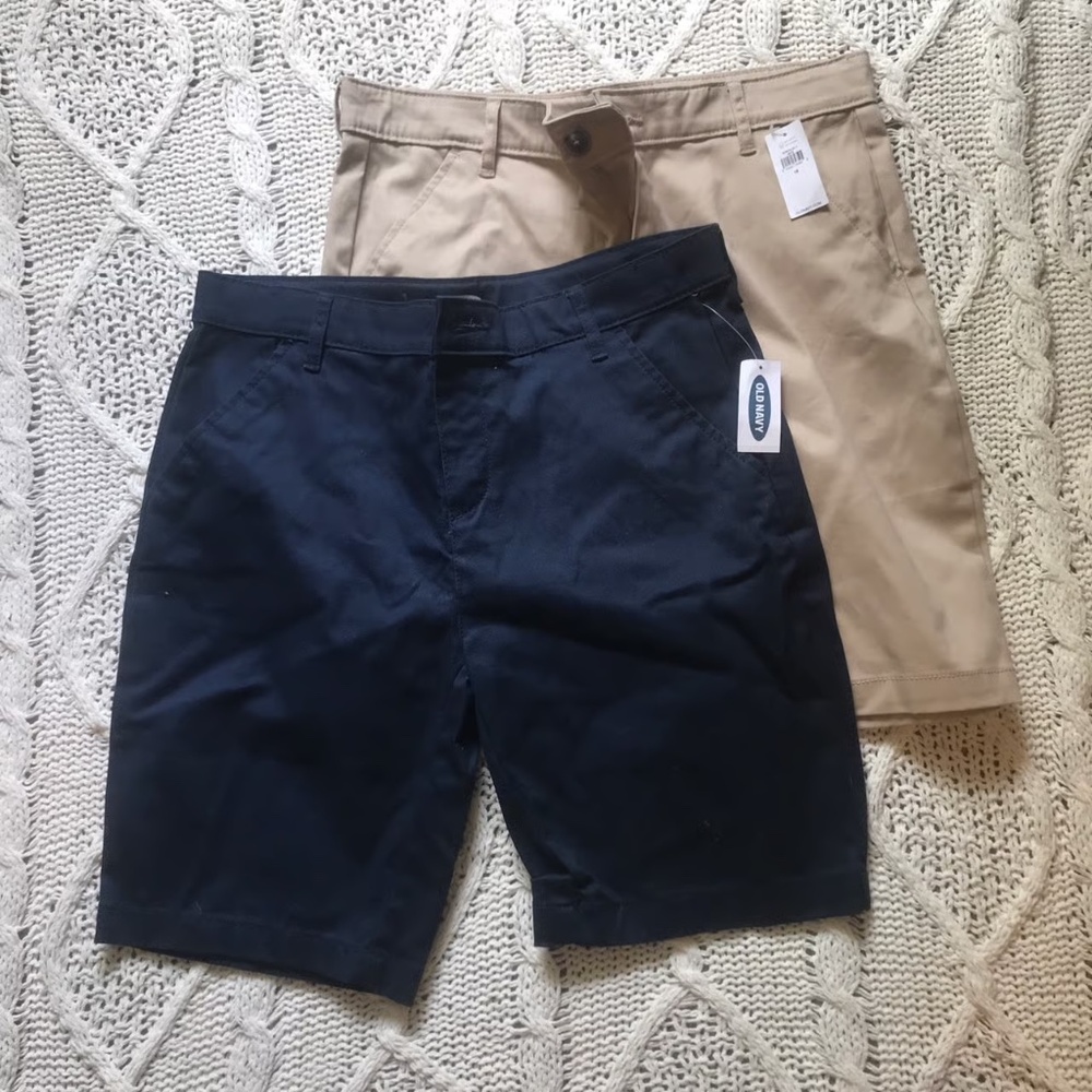 School Uniform Twill Bermuda Shorts 2-Pack bundle work khakis nwt  - older girls